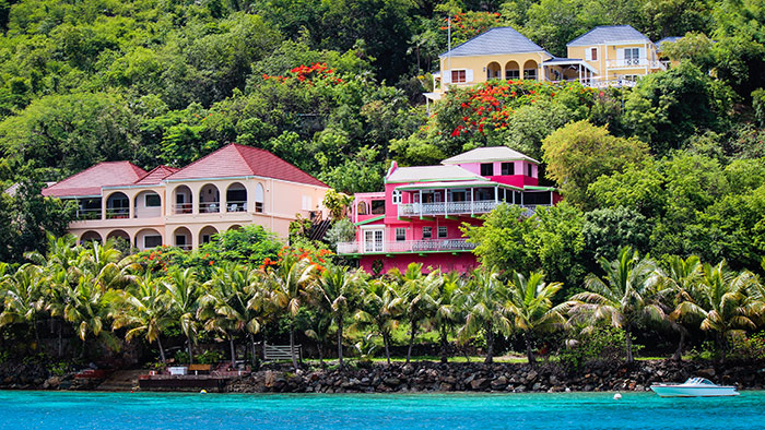 Colorful houses on Tortola